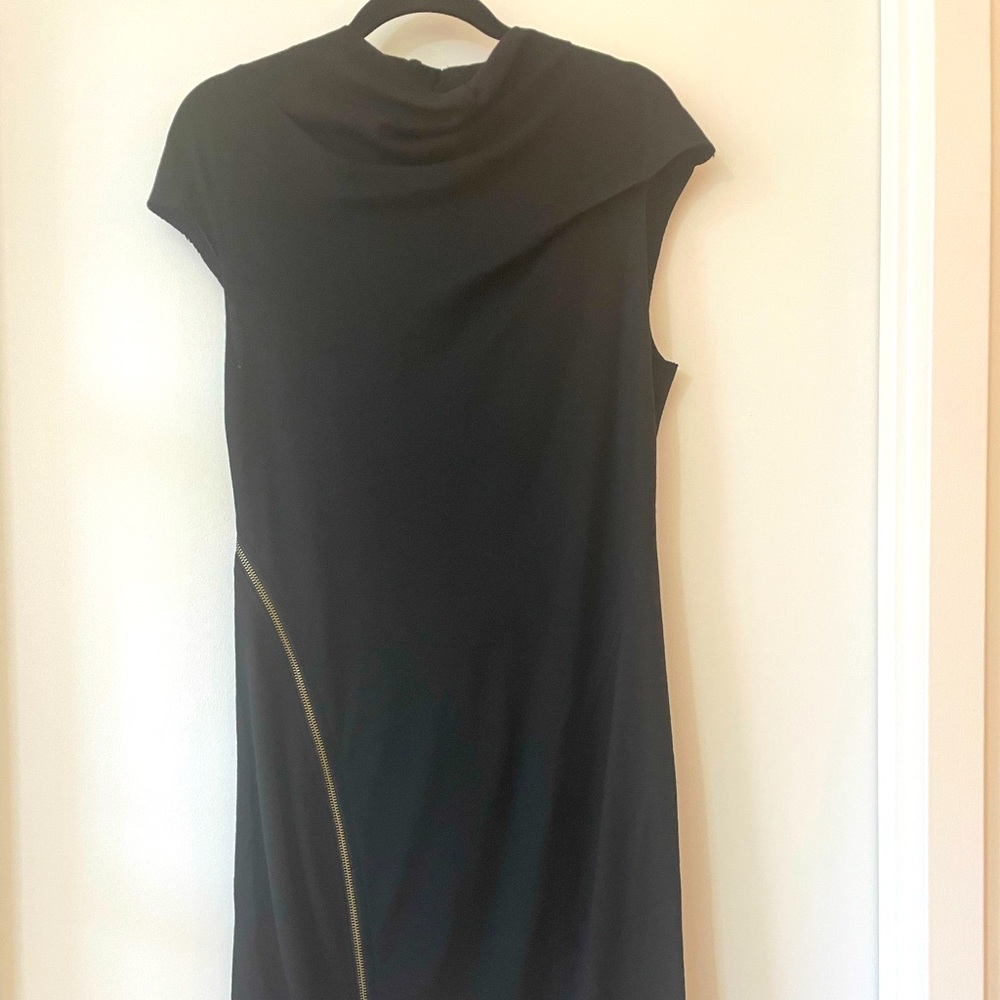 NWT Helmut Lang Zipper Detail Shift Dress in Black Size L